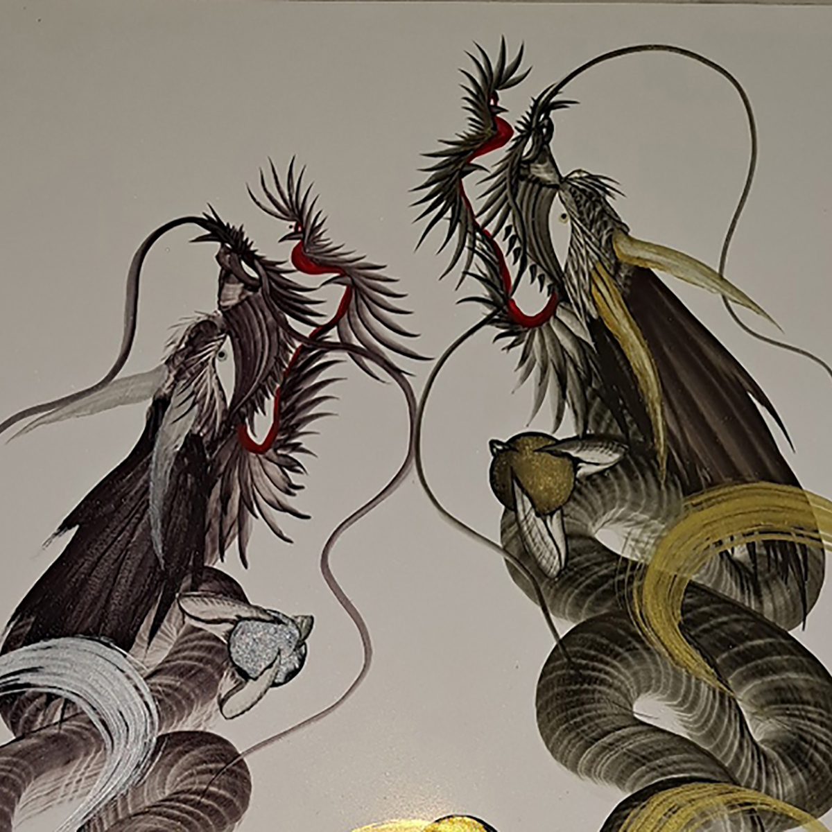 행운을 부르는 용그림 복을 품은 쌍룡 흑룡과흑룡
