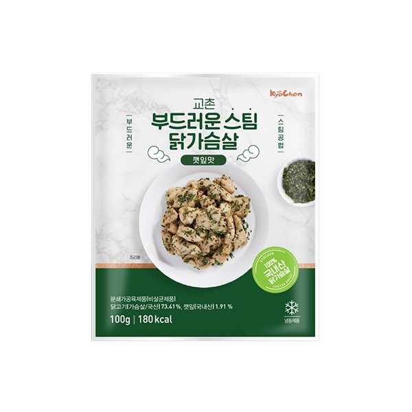 육화원 교촌 부드러운 스팀 닭가슴살 깻잎맛 100g