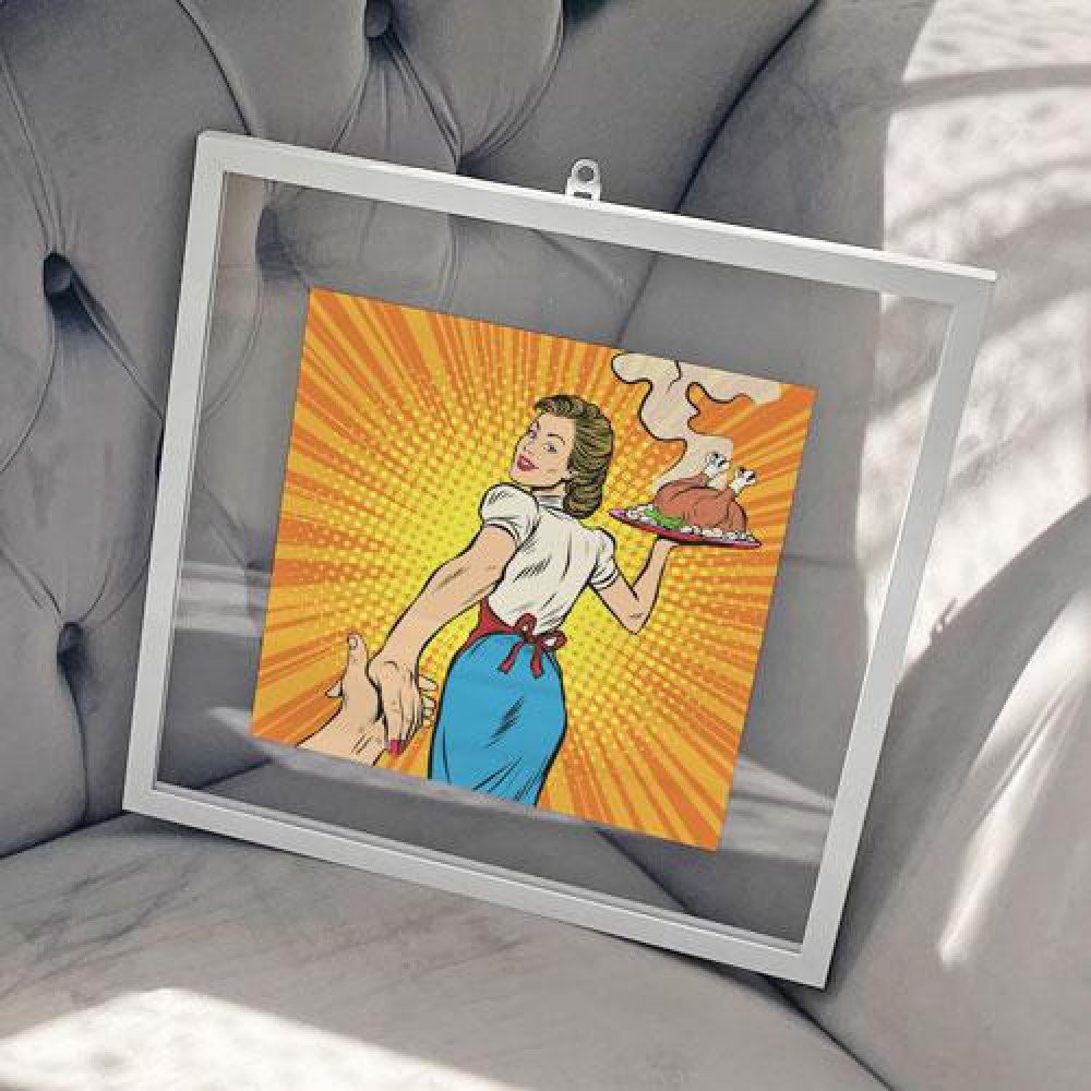 꾸밈 pg281-투명액자38CmX38Cm 치킨에이끌리다