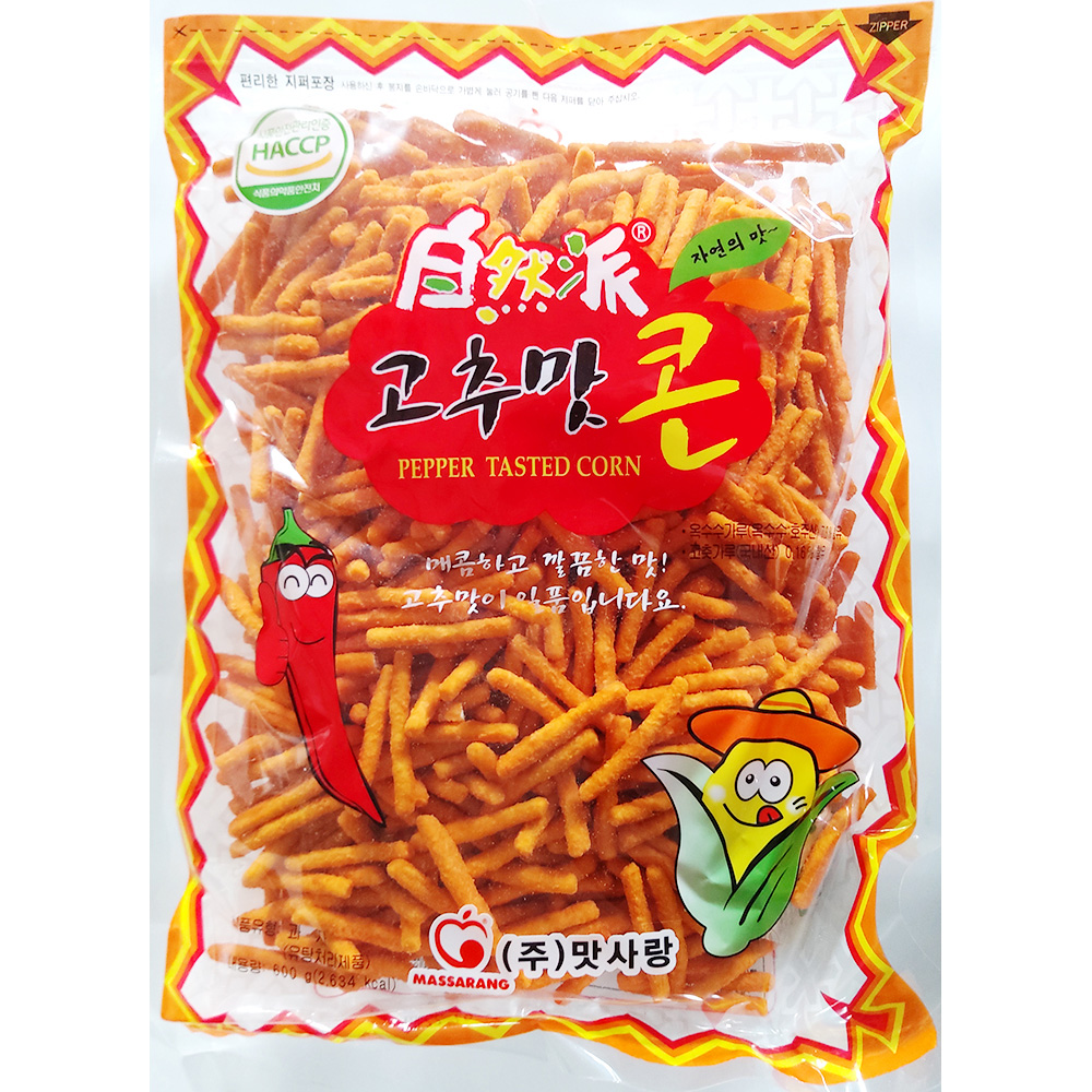 600g 고추맛콘 스낵 과자 업소 마른 안주 아이들 간식