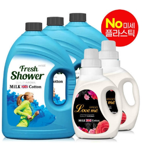 아토세이프 아토세이프 고농축 유연제 프레쉬샤워향 3.06L 3개 + 러브미향 미니 650ml 2개