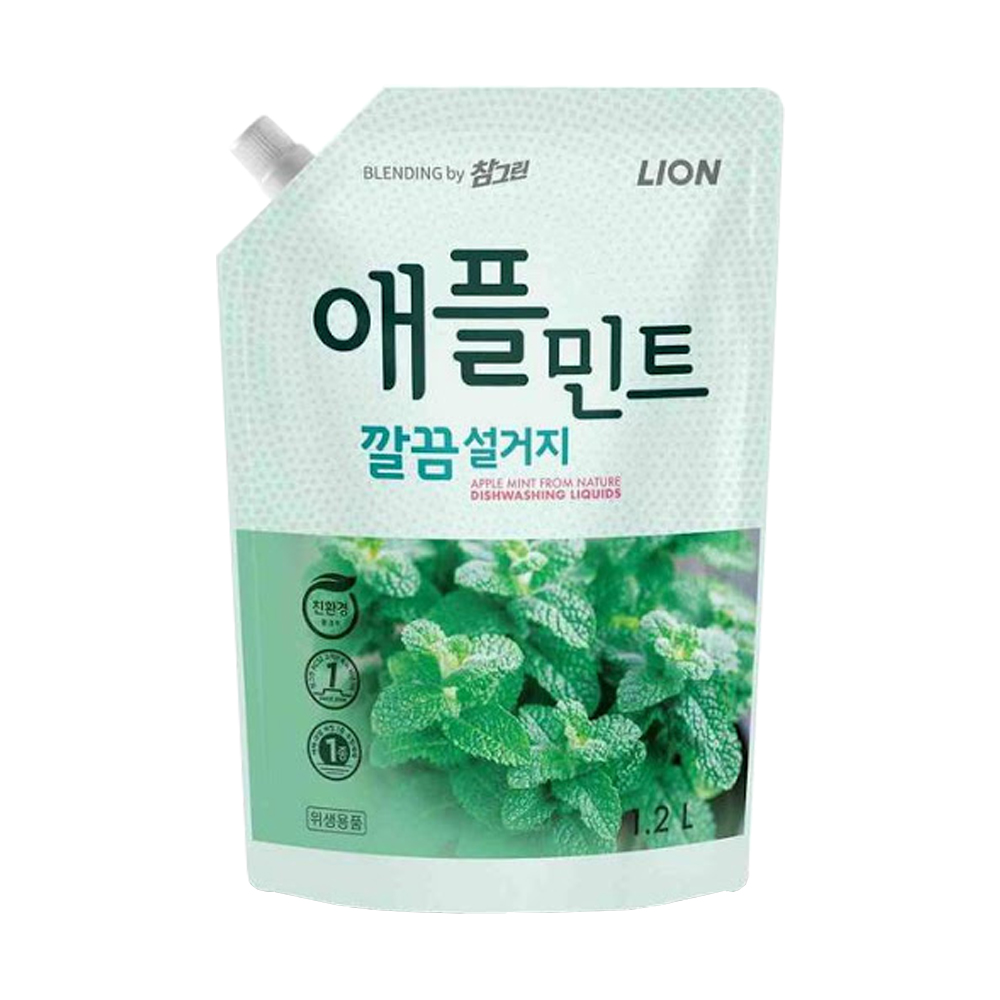 라이온코리아 참그린 애플민트 깔끔설거지 주방세제 1.2L