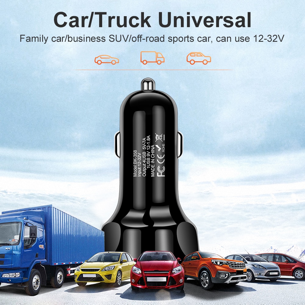 차량용 USB 충전기 AUFU 4 포트 차량용 용 휴대용 고속 액세서리의 휴대 전화