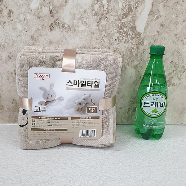 스마일타월 5개입 색상랜덤 세면타올 면수건 호텔수건