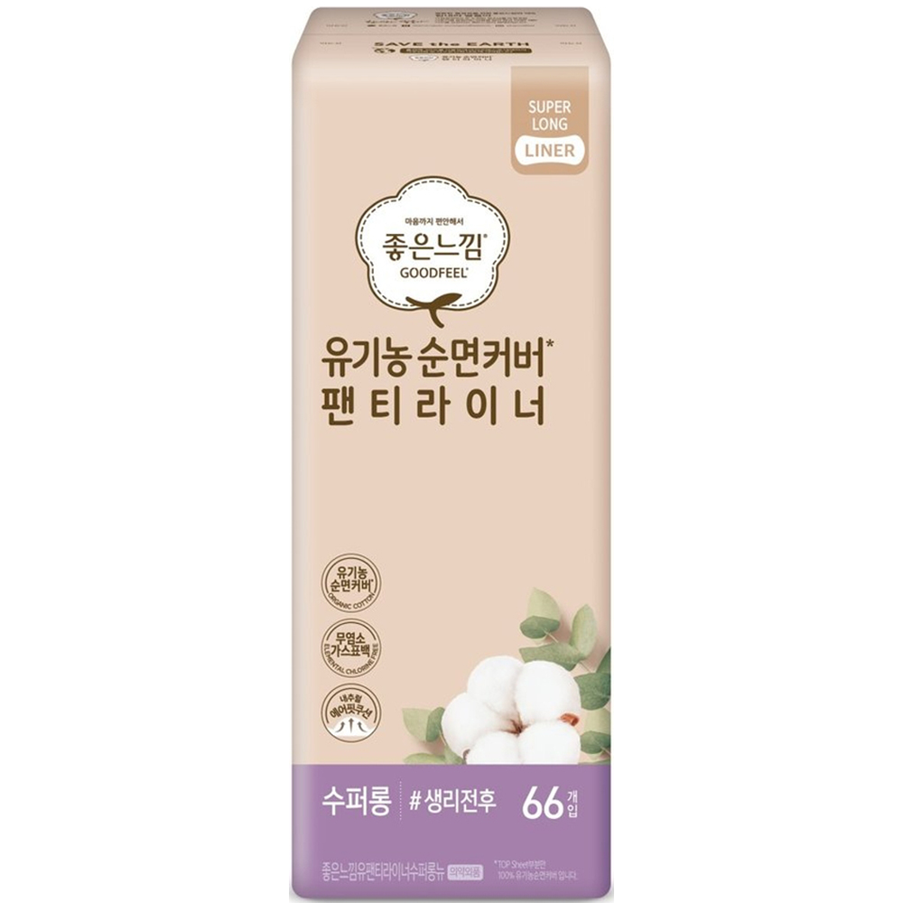 유한킴벌리 좋은느낌 유기농 순면커버 팬티라이너 슈퍼롱