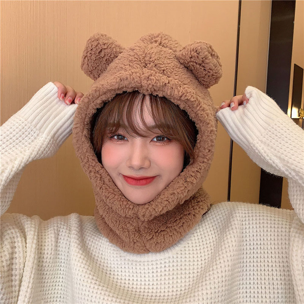베어 곰돌이모자 털모자 겨울 후드넥워머 보넷