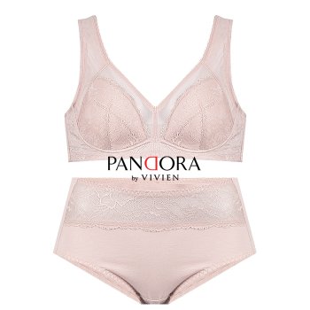 PANDORA 옵션가 판도라by비비안 레이스망 무빙 노와이어 풀컵 브라 팬티 7130 선택1