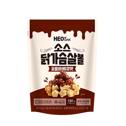 청솔식품 허닭 소스 닭가슴살볼 숯불바베큐맛 130g
