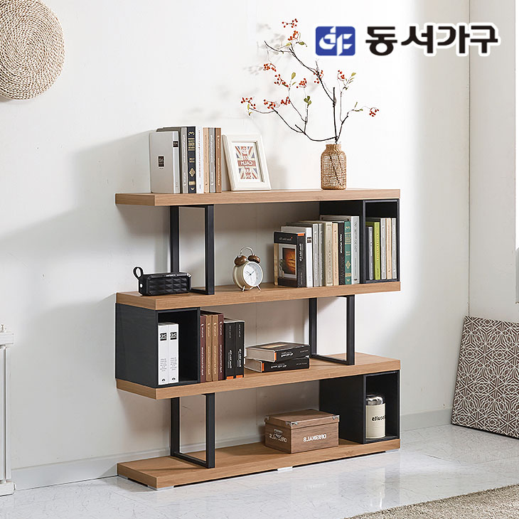 동서가구 네오 올린 고급형 디자인 3단 철재 오픈책장 1200
