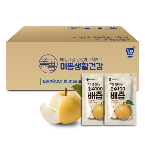 미쁨생활건강 딱! 좋아! 순수 100 배즙 90ml x 50개입