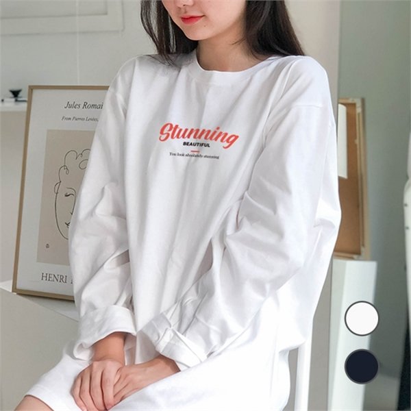 스터닝 레터링티 가을 긴팔티 루즈핏 7346990