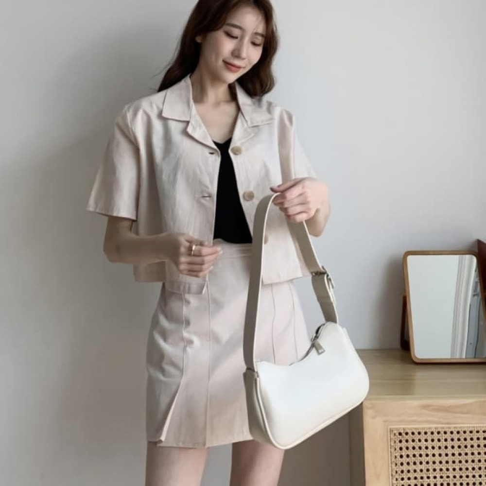 여성 미니 스커트 치마 팬츠 오모코 플리츠 린넨