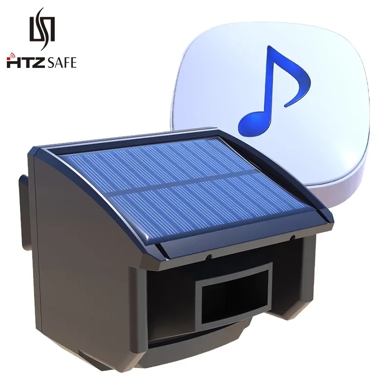 HTZSAFE 400 미터 태양 무선 진입로 경보 옥외 날씨 저항하는 운동 측정기 발견 자 DIY 안전 경고 시스템
