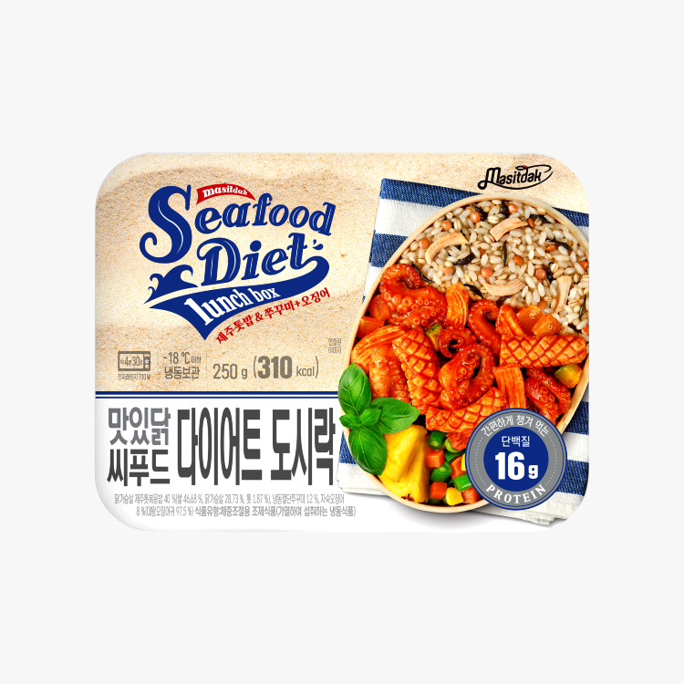 길벗푸드 맛있닭 씨푸드 다이어트 도시락 제주톳밥 & 쭈꾸미오징어 250g