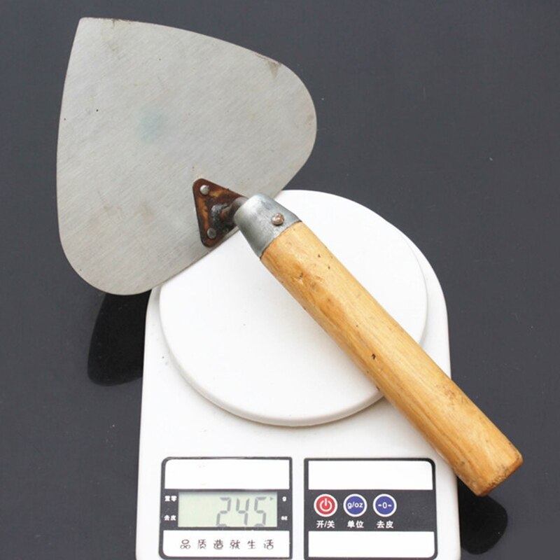 2022 새로운 망간 스틸 라운드 삽 나무 손잡이 석고 코트 플로트 흙손 콘크리트 벽돌 도구 33x17 5cm12 99x6 89
