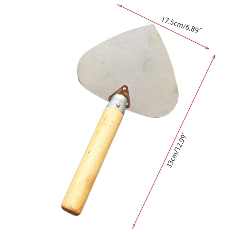 2022 새로운 망간 스틸 라운드 삽 나무 손잡이 석고 코트 플로트 흙손 콘크리트 벽돌 도구 33x17 5cm12 99x6 89