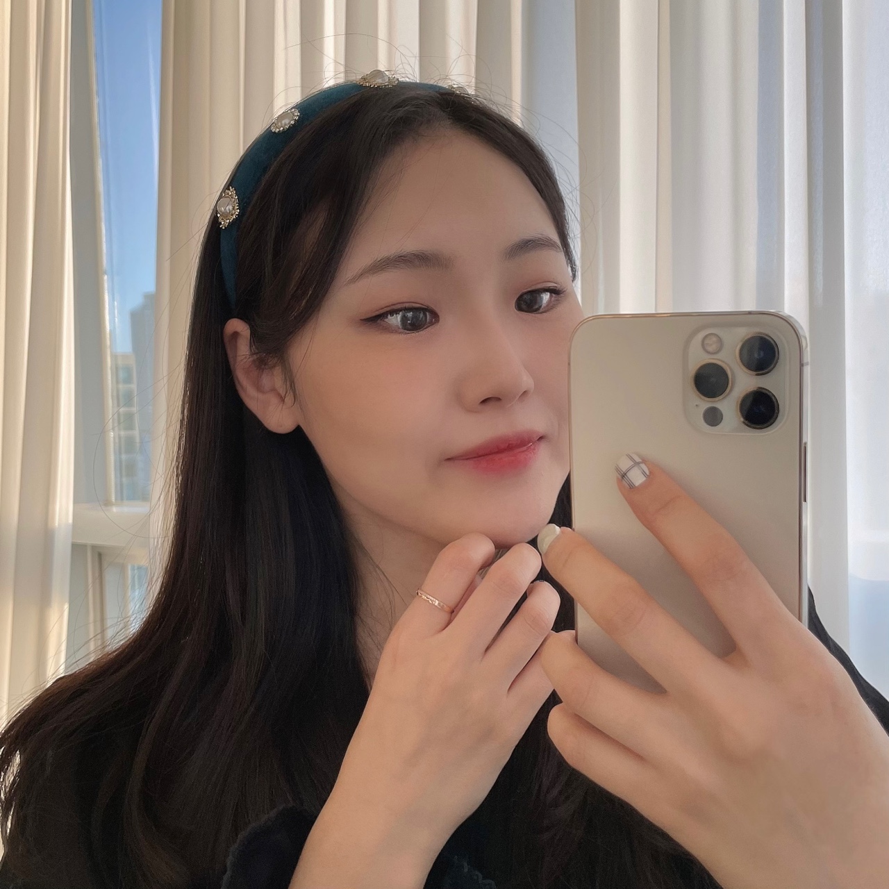 디어벨 벨벳 큐빅 머리띠 진주 보석 헤어밴드 공주