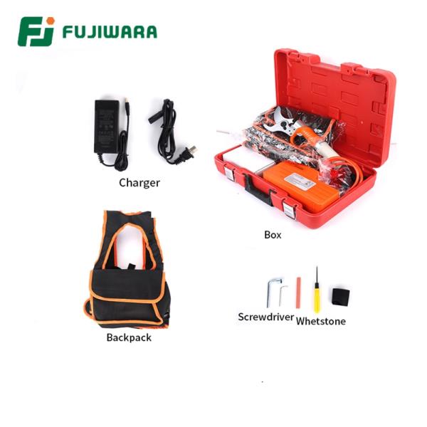 충전식 전동 함석가위 FUJIWARA-전기 전정 가위 36V 리튬 가지 치기 0-45mm 울타리 트리머 연장 막대 1 2-1