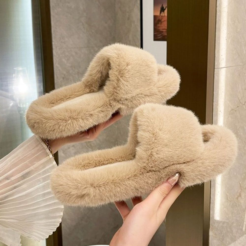 방한용 컬러 털슈즈 사무실 푹신 따뜻 슬리퍼