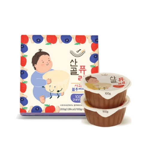 남원원예농협 에코맘 산골퓨레 사과 블루베리 100g × 2개