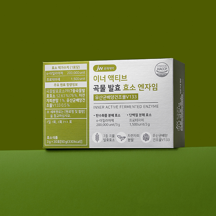 JW중외제약 이너 액티브 곡물 발효 효소 엔자임 3g x 30포
