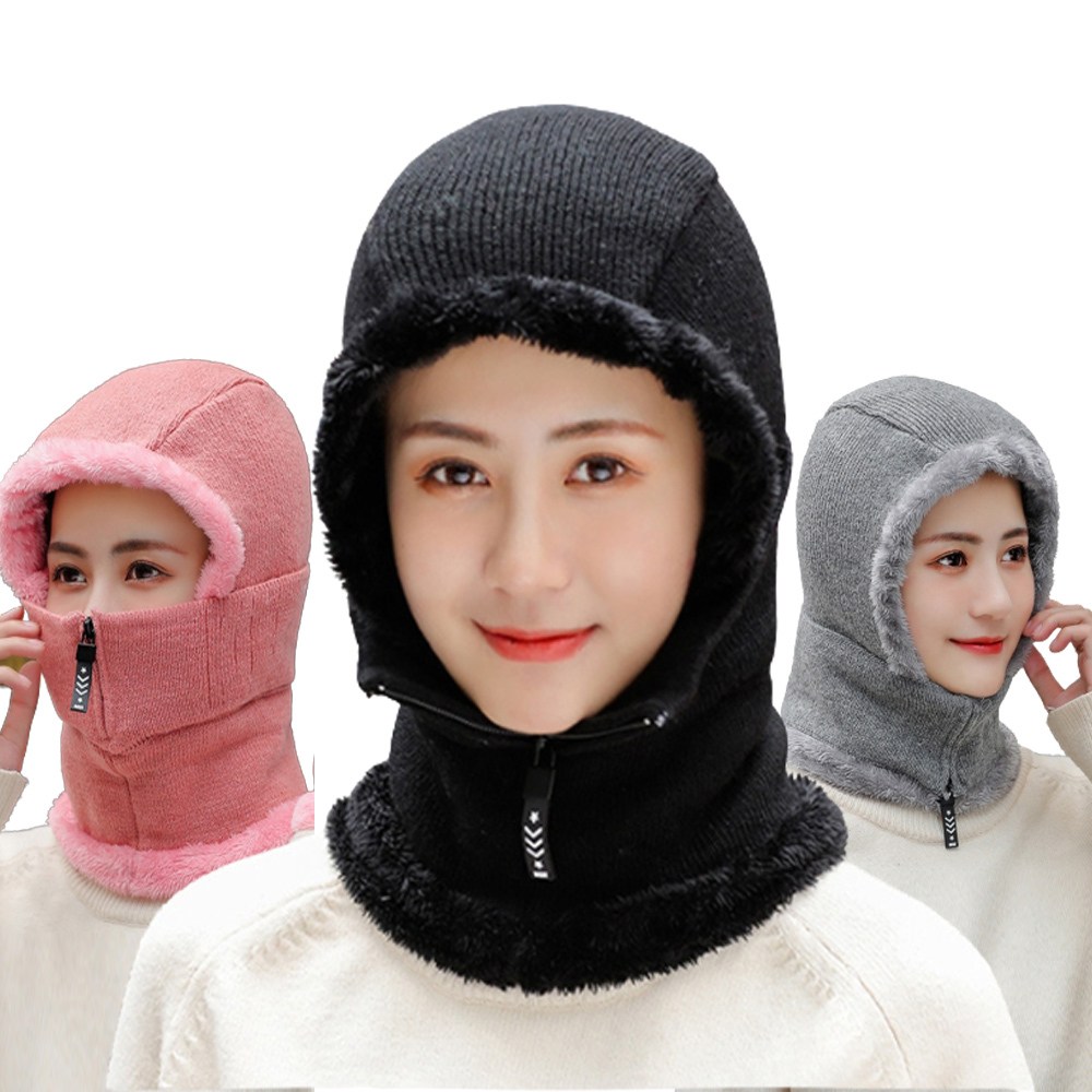 여성용 전체 안감퍼 핫 지퍼 방한 모자 ST-4903