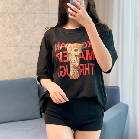 여성 수줍은 곰돌이 오버핏 티셔츠