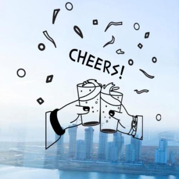 꾸밈 bc358-맥주치얼스 그래픽스티커