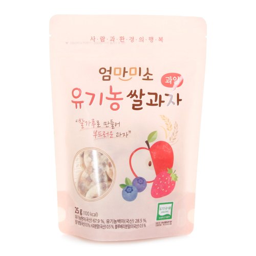 진터식품 엄마미소 유기농 쌀과자 과일 25g