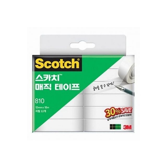 스카치 매직 반투명 테이프 리필 12mmx18m 12롤-1개