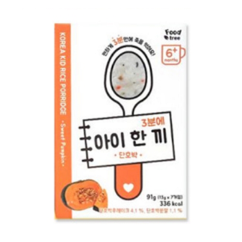 그린에프엠 푸드트리 3분에 아이한끼 단호박 1단계 13g x 7개입