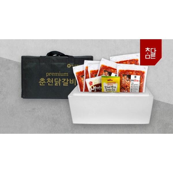 참다른 순살 춘천닭갈비 선물세트 닭갈비 500g x 4팩 우동사리 치즈
