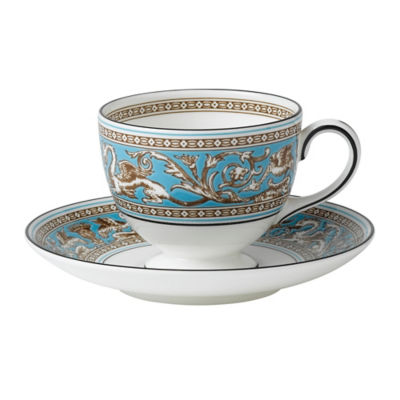 웨지우드 WEDGWOOD 플로렌 틴 터키석 티 컵 접시 이