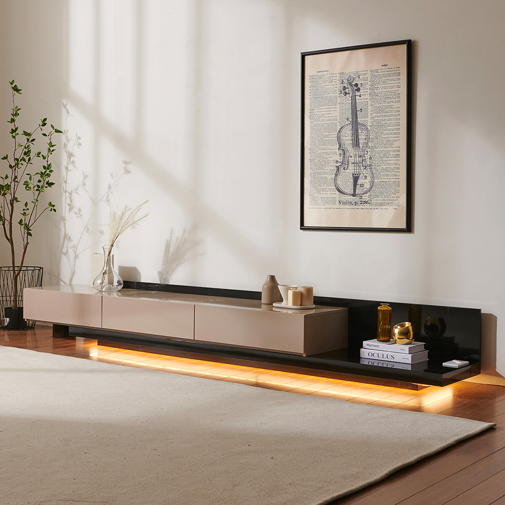 나누벨 라칸 확장형 LED TV 다이 낮은 거실장 2300