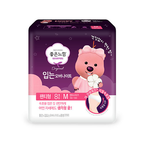 유한킴벌리 좋은느낌 잔망루피 에디션 입는 오버나이트 중형 8매
