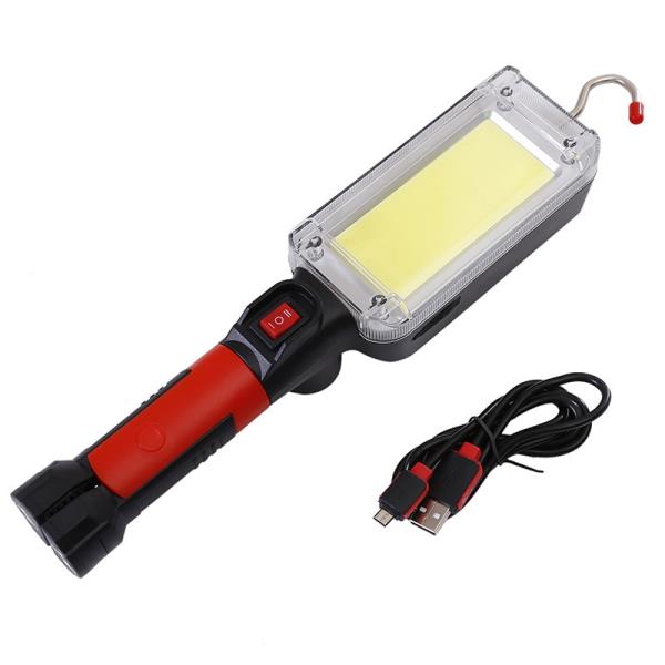 D2 LED 작업등 휴대용 랜턴 후크 자석 캠핑 램프 COB USB 충전식 18650 손전등 방수 작업