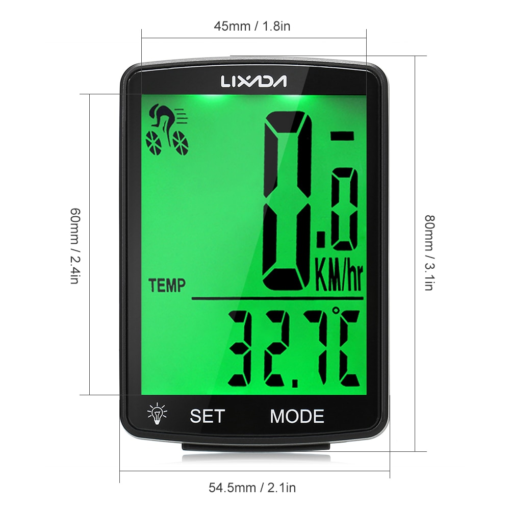 LIXADA 무선 자전거 컴퓨터 다기능 LCD 화면 산악 속도계 주행 거리계 IPX6 방수