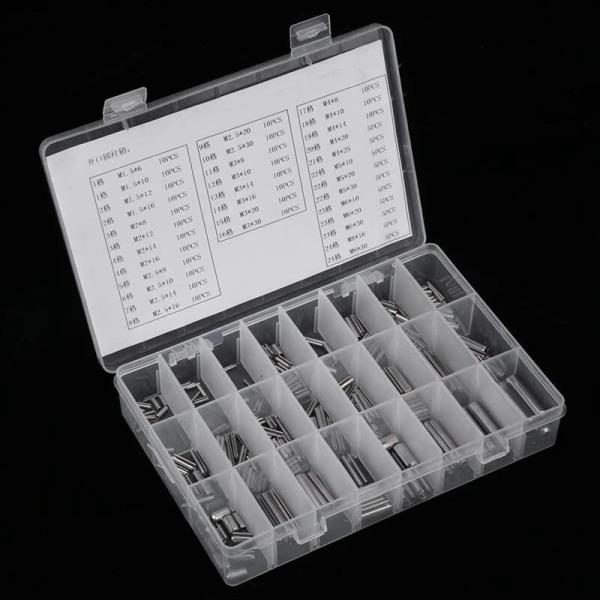 스테인리스 스틸 용수철 핀 장력 탄성 원통형 코터 핀 세트 M1 5 M2 M2 5 M3 M4 M5 M6 M8 다월 280 개
