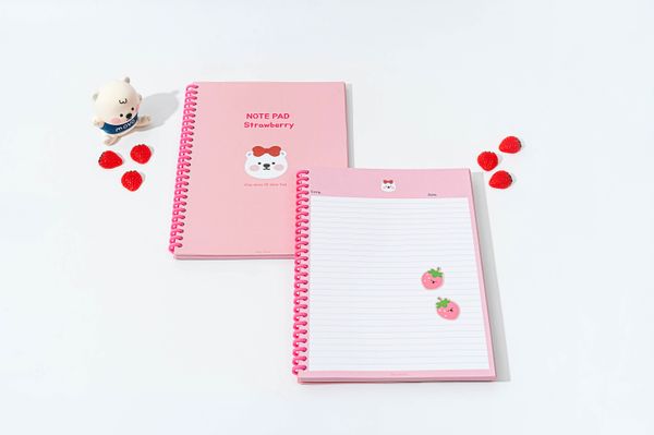 클레이모보 딸기 디자인 양면 B5줄노트 시리즈