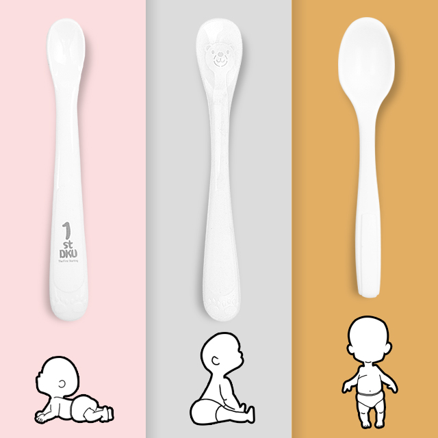 디자인앤쿠 디자인앤쿠 3단계 이유식스푼 초기 중기 후기 준비물 실리콘 아기 수저 유아 숟가락 디쿠 올데이 유아부터 스푼