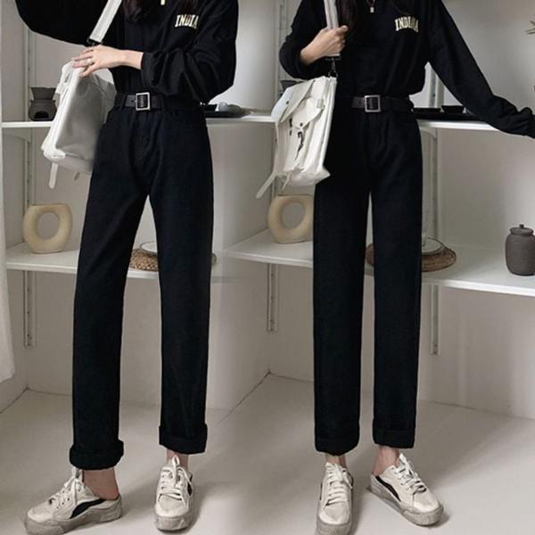 3컬러 데일리 일자핏 데님팬츠 여성 청바지 롤업