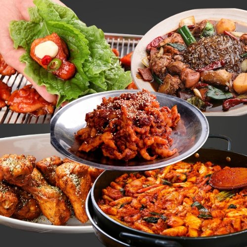 Fresh 국내산 캠핑세트 5호 춘천닭갈비 양념 500g 오리주물럭 1kg 안동찜닭 1kg등 총5종