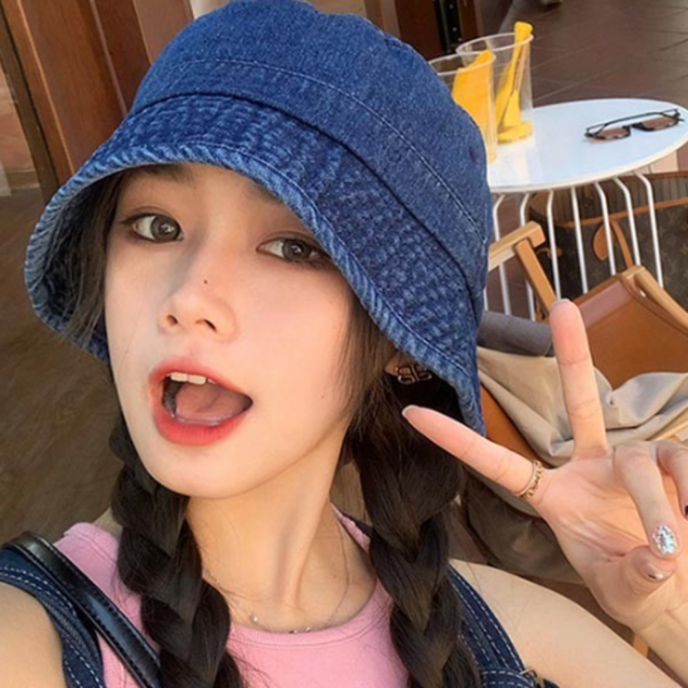 베이직 데님 버킷햇 청 벙거지 모자