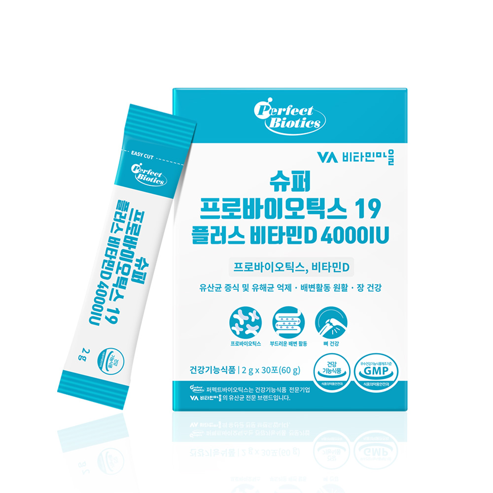 비타민마을 슈퍼 프로바이오틱스 19 플러스 비타민D 4000IU 2g x 30개입