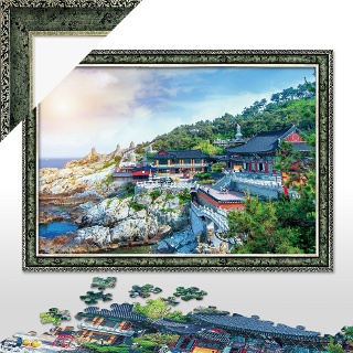 500피스퍼즐 부산 해동용궁사 앤틱카키 액자포함
