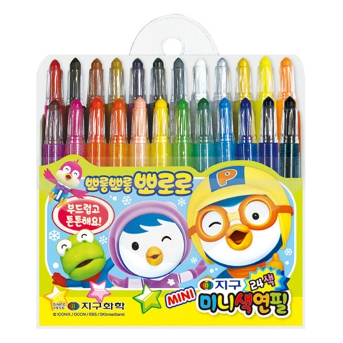 지구화학 미니샤프식색연필 뽀로로 24색