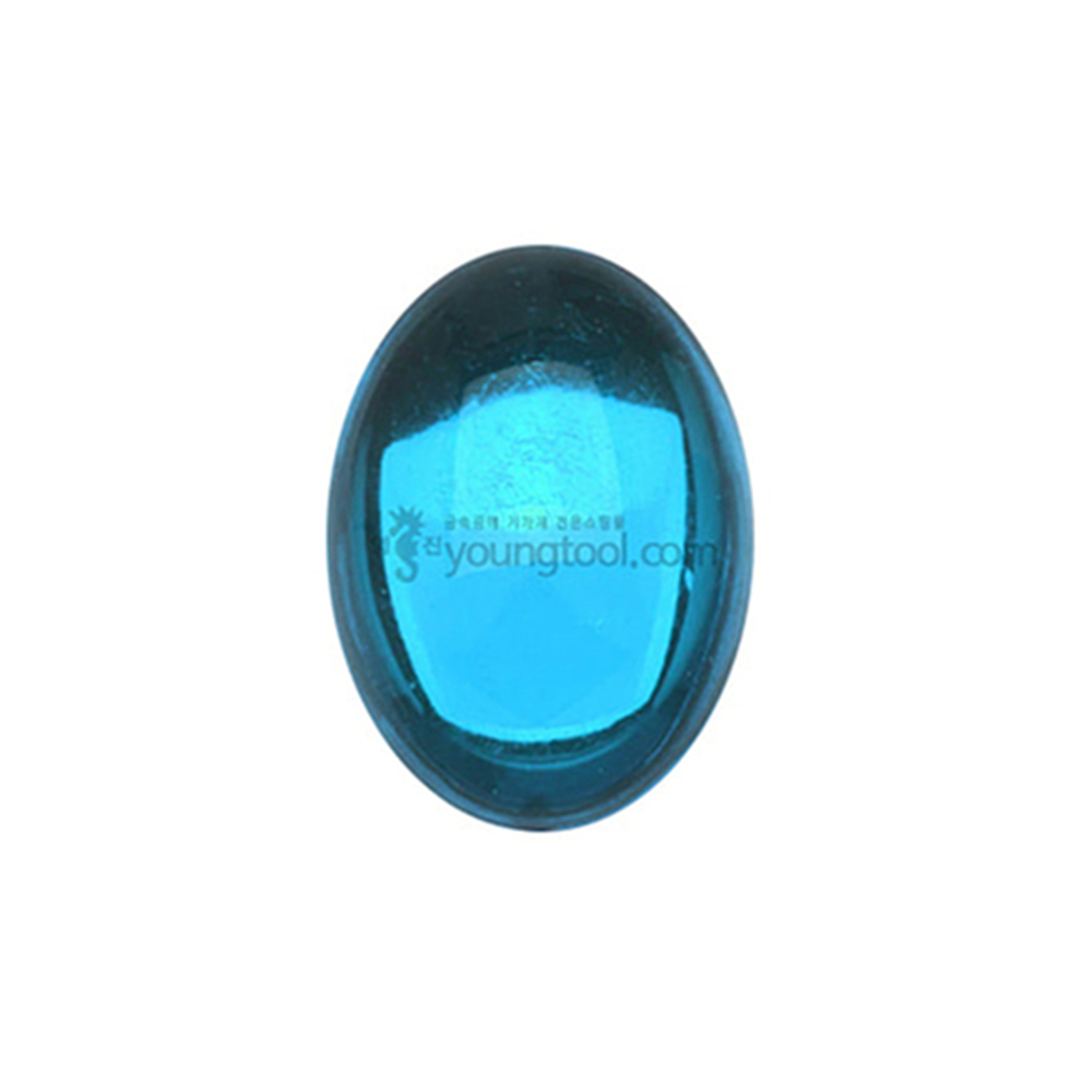 스위스블루큐빅 캐보션스톤 타원 7x5mm 뒤가 한