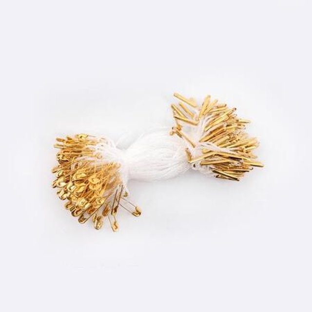 KP 옷핀 실고리 골드핀 화이트끈 약100개 택끈 택고리 상표 라벨 택핀