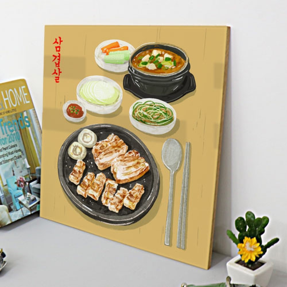 아트박스 꾸밈 cl189-아크릴액자 맛있는메뉴들 안주 중형