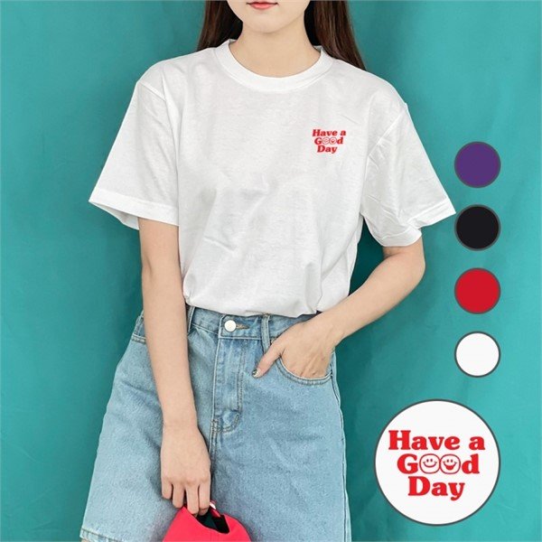 해브어굿데이 로고티 여성면티 반팔티셔츠 8287846
